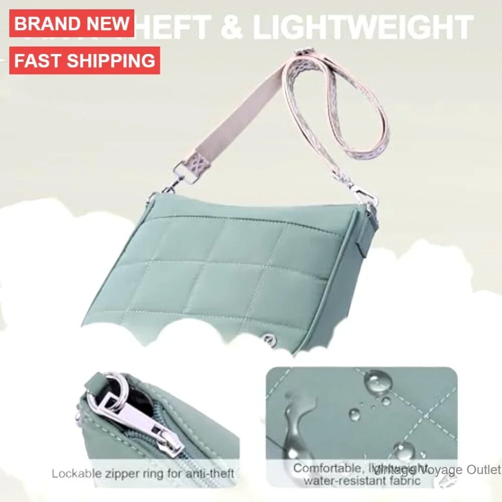 Quilted Puffer Crossbody Bag Anti-Theft Travel Purse Hobo Shoulder Bag